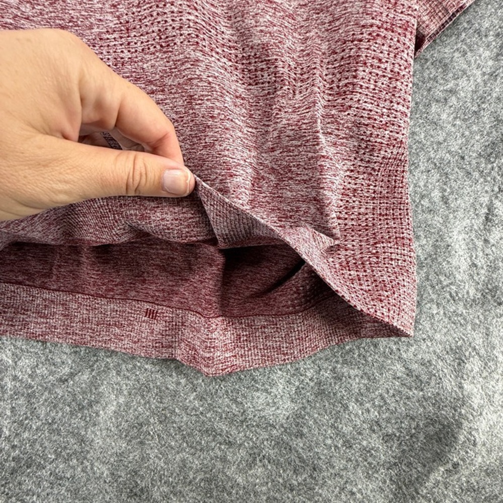 PINK Seamless Activewear Womens Workout cropped tee Wine Red size XL Stretch - Picture 5 of 12